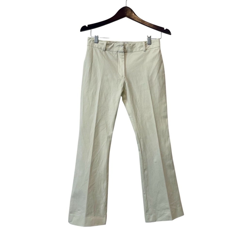 women's sz 2 Frame Le crop mini boot cut high rise white pants trouser